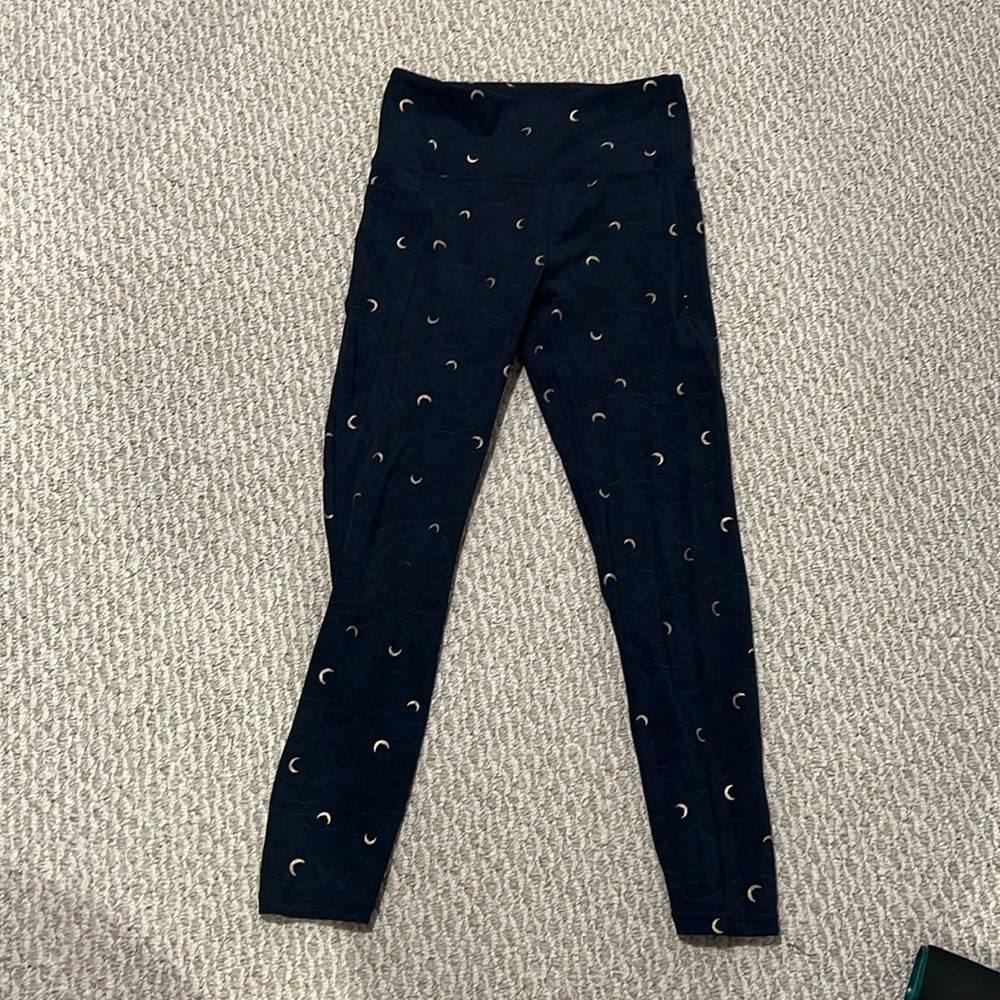 ZYIA Black Leggings with Crescent Moon Accent